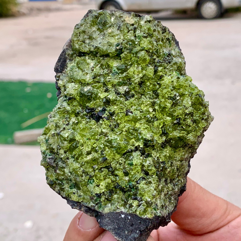 383G Natural and rare beautiful museum grade olive green olivine crystal