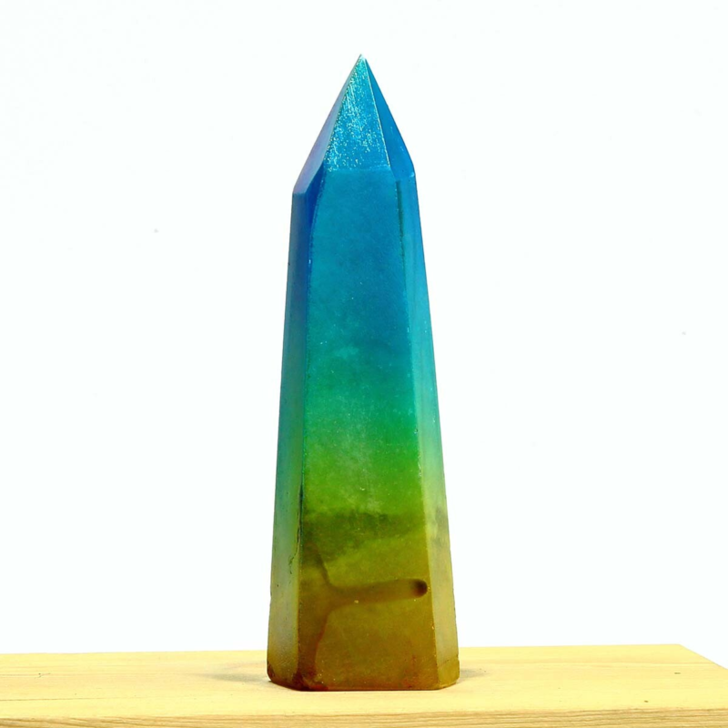 237g Electroplated Natural Crystal Quartz Tower Crystal Point rainbow Healing
