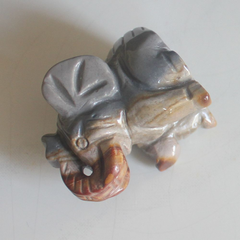 Carved gemstone crystal sitting elephant figurine animal carving home decor 2&apos;&apos;