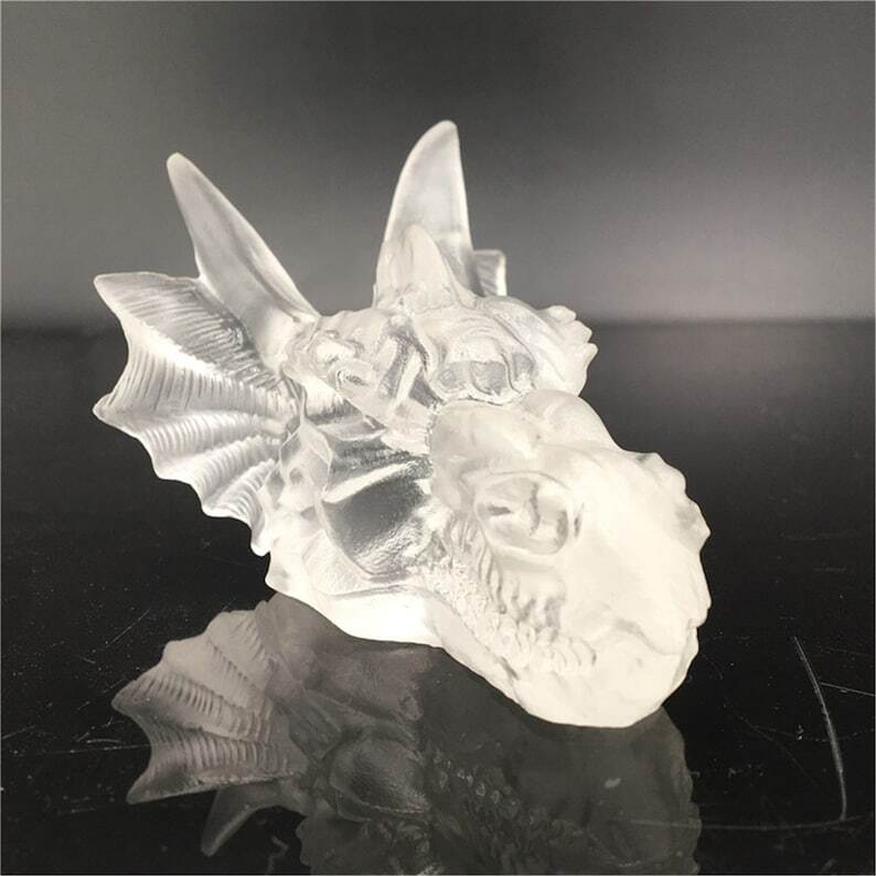 Hand Carved Clear melting stone Dragon Quartz Crystal Specimen,Reiki Healing 1PC
