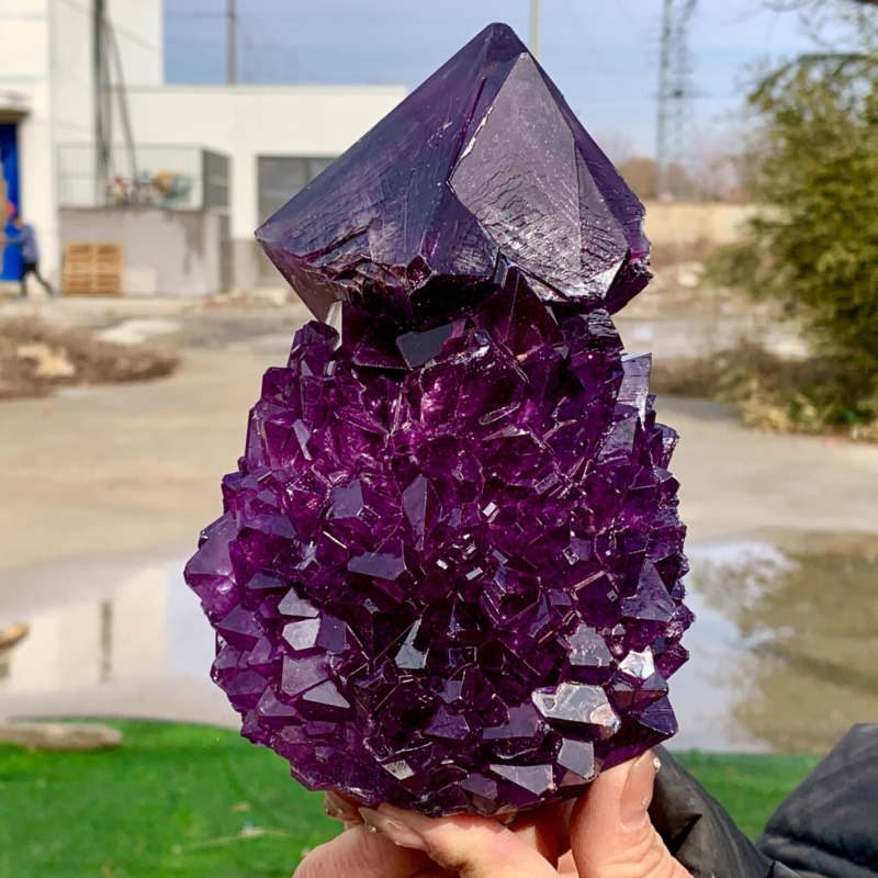 2.75LBNewly discovered Purple Potassium alum Octahedral Crystal Stunning Crystal