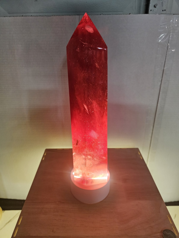 6.6LB 13.1" Huge Red Smelt Melting Quartz Crystal Point Tower Polished Healing