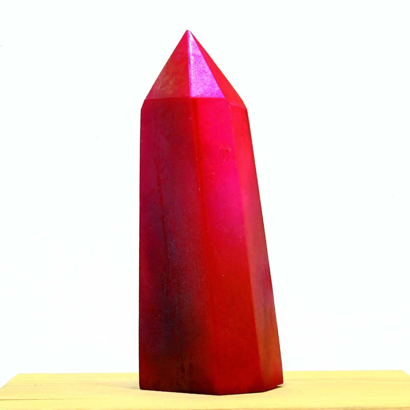 363g Electroplated Natural Crystal Quartz Tower Crystal Point rainbow Healing