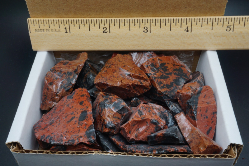Mahogany Obsidian 1/2 Lb Box Natural Brown Black Crystal Chunks Volcanic Glass