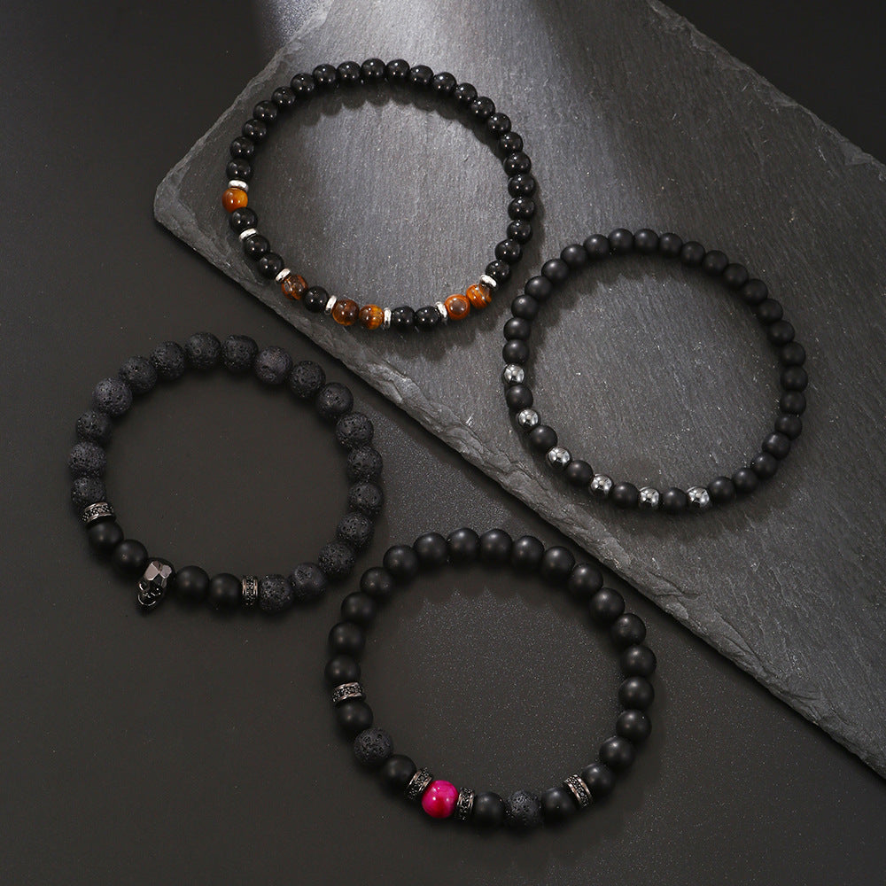 6mmBlack Frosted Tigereye Stretch Bracelet2Yoga Bracelet Bracelet Suit Unisex