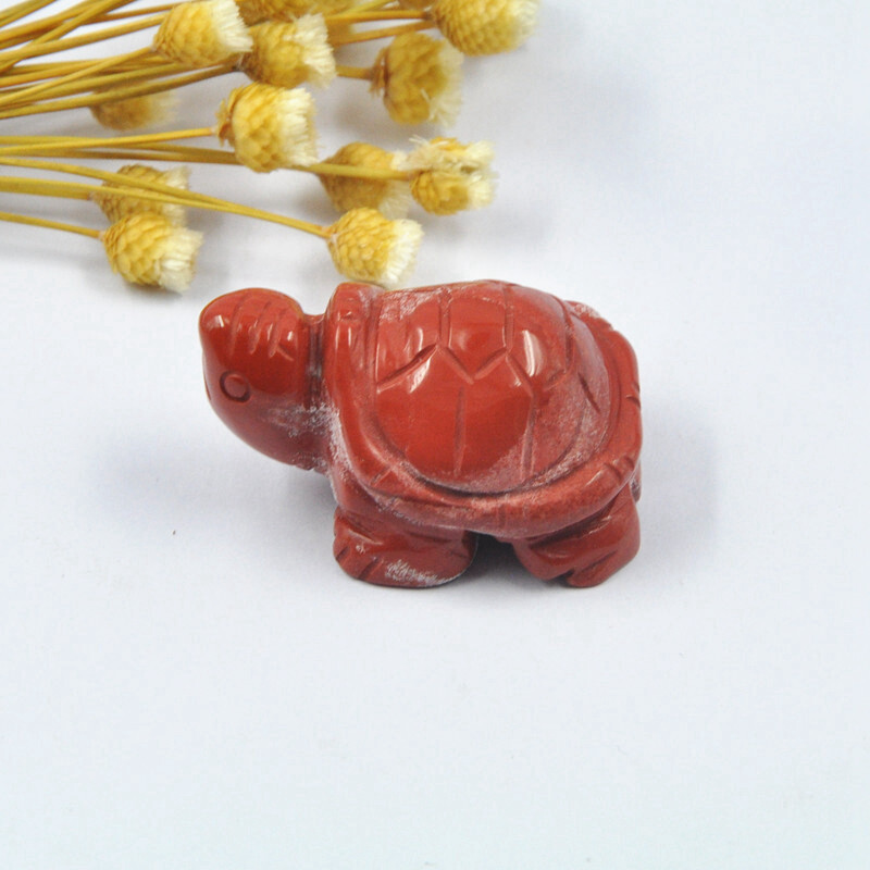 Natural Quartz Carved Longevity Tortoise Crystal Healing Gemstone Animal Turtle