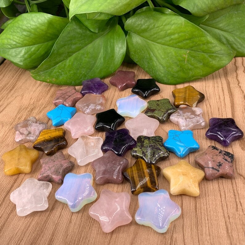Mix Material Crystal Star Carving Pendants Collection Reiki Heal Wholesale Gift