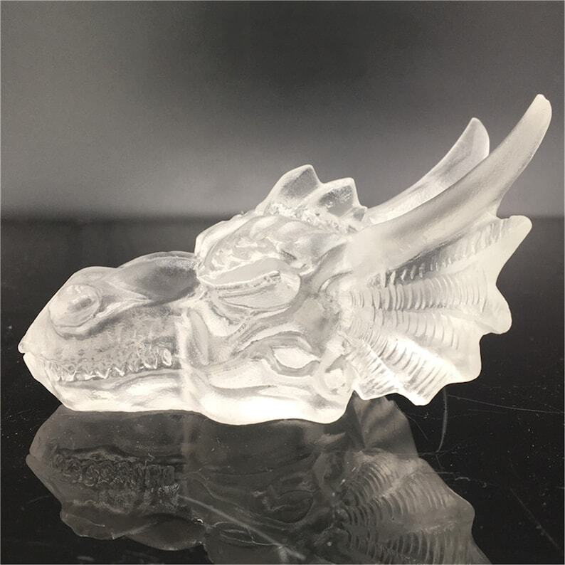 Hand Carved Clear melting stone Dragon Quartz Crystal Specimen,Reiki Healing 1PC