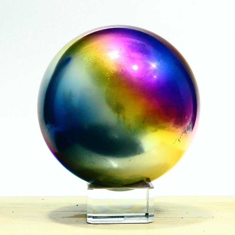 850g Natural Crystal Electroplated Rainbow Crystal Ball Quartz Sphere Healing