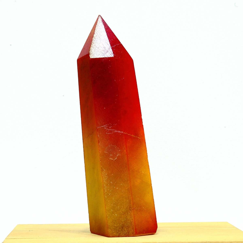 328g Electroplated Natural Crystal Quartz Tower Crystal Point rainbow Healing