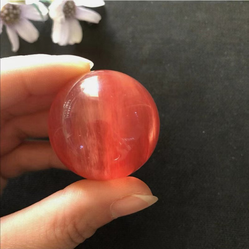 HOT Natural Healing Stone Rare Red Melting Crystal Ball Gemstone Sphere W/ Stand