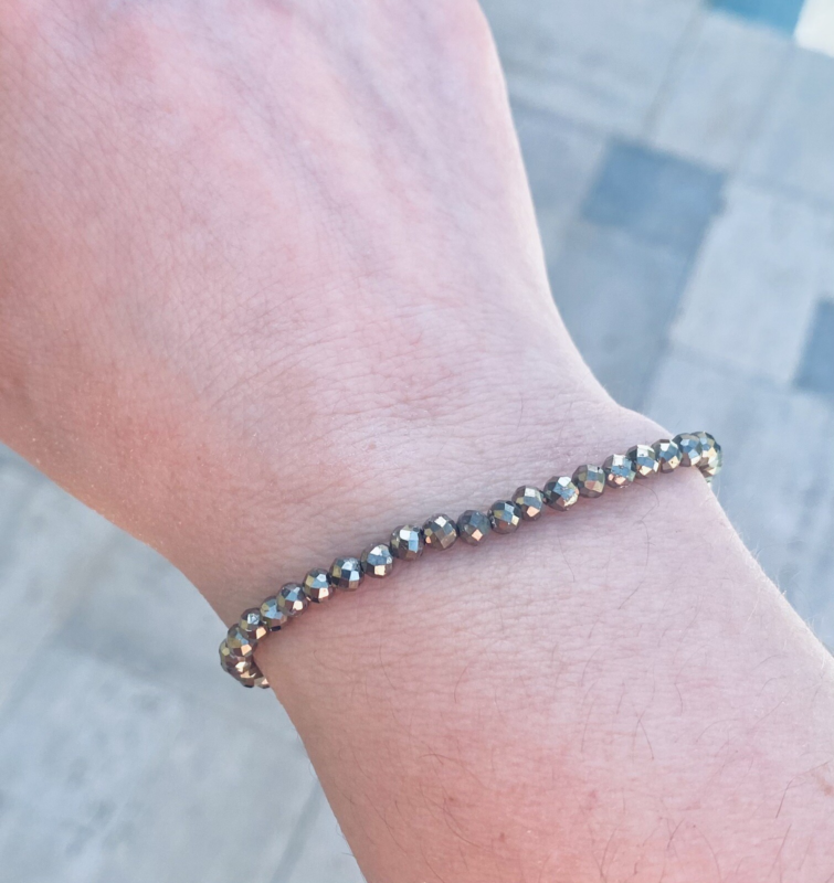 Natural Stone Stretch Bracelet 4mm - Healing Gemstone Beaded thin stackable USA