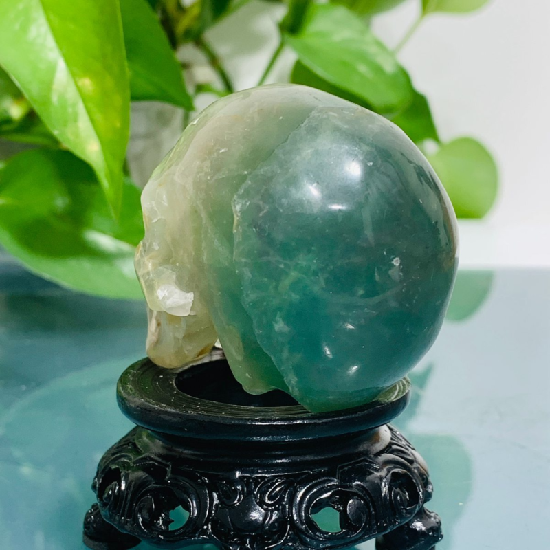 188g Natural Colourful Fluorite Hand Carved Crystal Skull Meditation Medium
