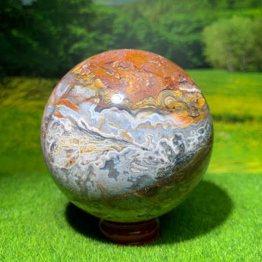 646G Natural mexican stone Quartz Ball Crystal Sphere Mineral Specimen Healing