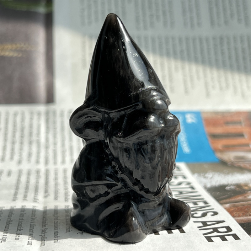 2.7Inch Natural Silver Obsidian Skull Crystal Quartz Carved Dwarf Skull Repair1Pieces