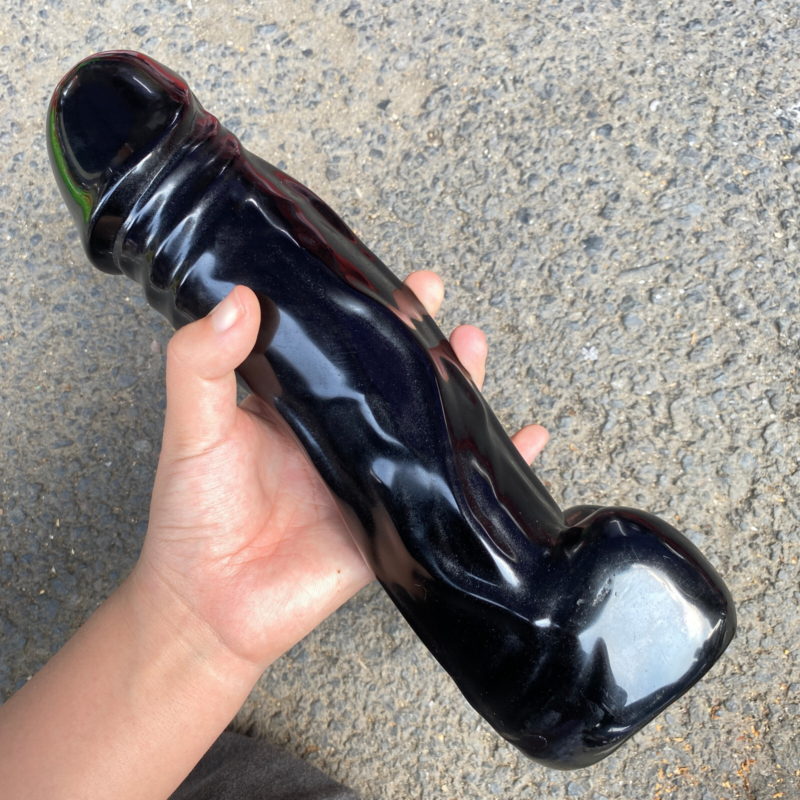 1pc Natural Obsidian Quartz penis skull hand carved crystal reiki healing gift