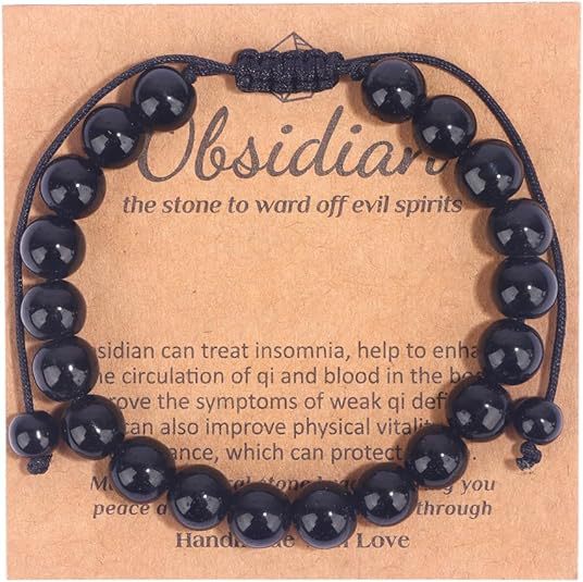 Natural Stone with Cardboard Beads Elastic String Bracelet Crystal Agate Tiger-Eye Bracelet Ornament