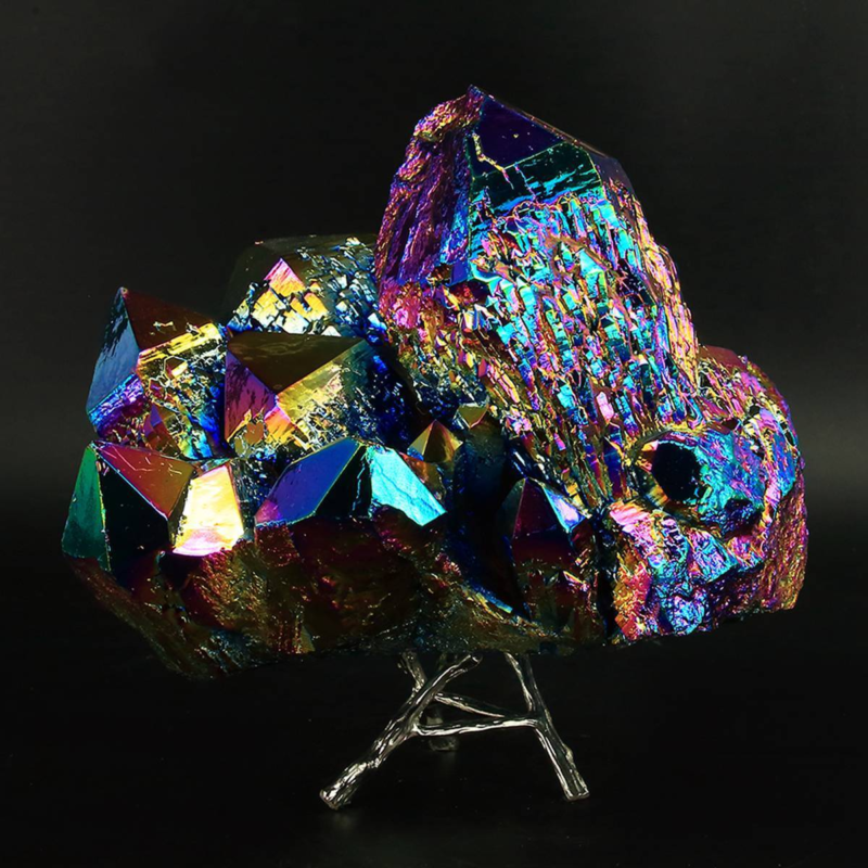 2314g Colourful Crystal Cluster Quartz Mineral Specimen Decoration Electroplate