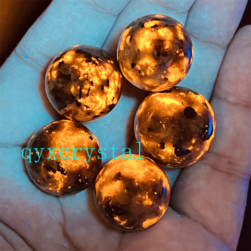 5pcs Natural Yooperite Ball Flame&apos;s stone 17mm+ sphere quartz crystal Healing