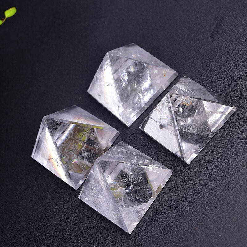 Natural Clear Quartz Crystal Orgone Energy Pyramid Healing Mineral Stone Tower