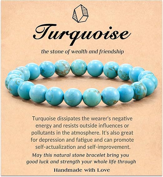 Natural Stone with Cardboard Beads Elastic String Bracelet Crystal Agate Tiger-Eye Bracelet Ornament