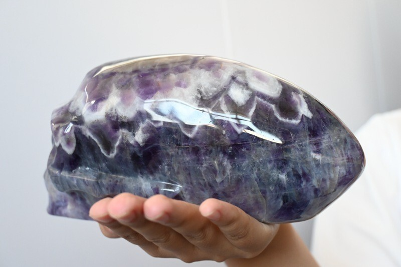 4.2LB Top Natural Dreamy Amethyst Quartz hand Carved Crystal Alien Skull reiki
