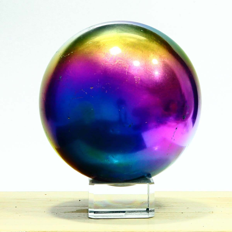 877g Natural Crystal Electroplated Rainbow Crystal Ball Quartz Sphere Healing