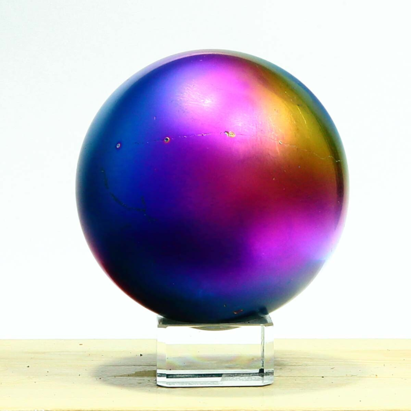 797g Natural Crystal Electroplated Rainbow Crystal Ball Quartz Sphere Healing