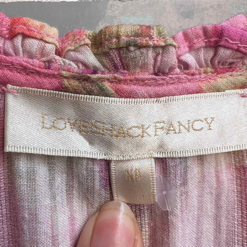 NEW LoveShackFancy &apos;Clarkie&apos; Pink Embroidered Lace Mini Dress Size XS