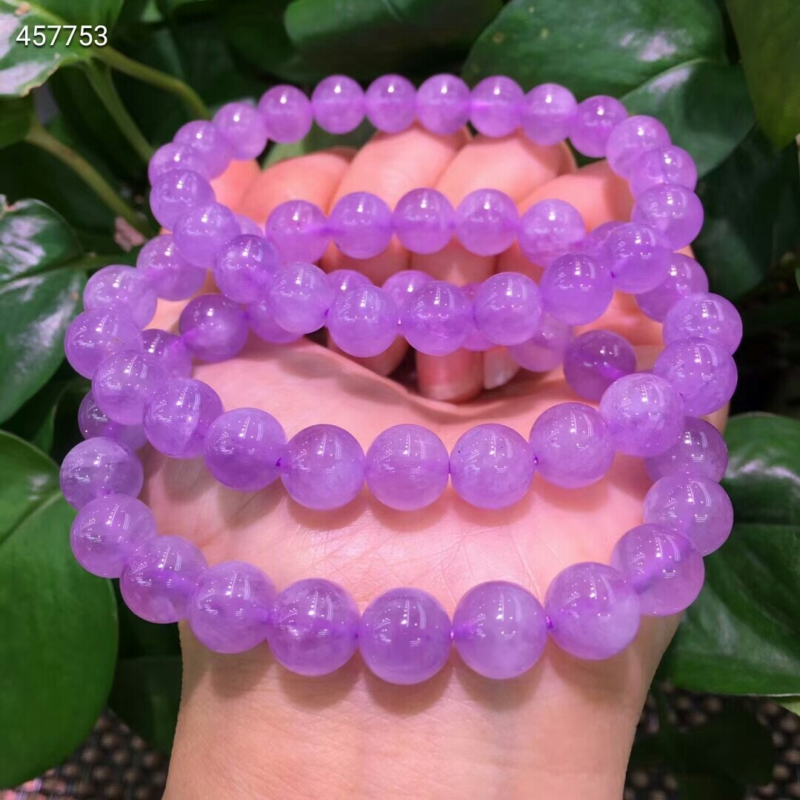 8mm Natural Lavender Amethyst Quartz Gemstone Crystal Round Beads Bracelet AAA
