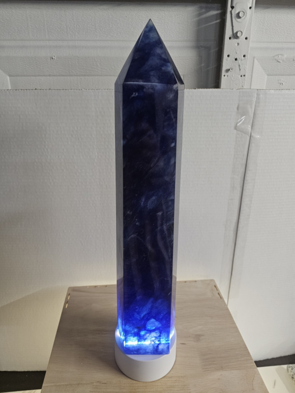 6.8LB 13.7" Huge Blue Smelt Melting Quartz Crystal Point Tower Polished Healing