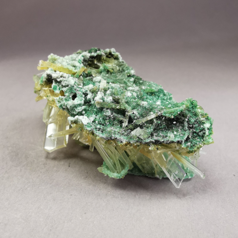 8.57 g RARE Gypsum var. Selenite w. Atacamite / Poland / Rough Crystal Specimen