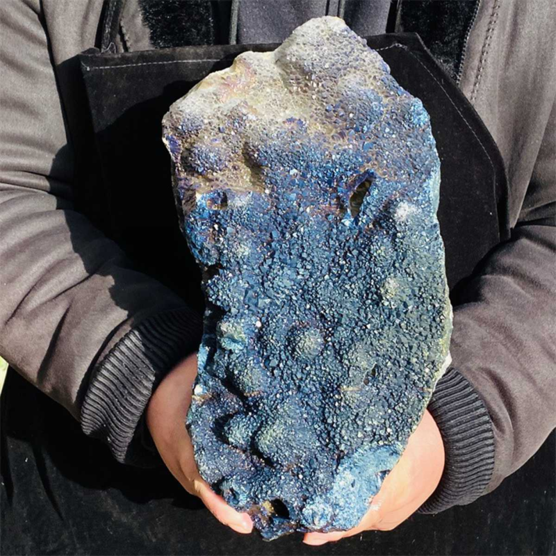 5650g Color Flame Aura Electroplate Agate Quartz Crystal Cluster Specimen