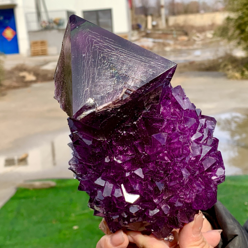 2.75LBNewly discovered Purple Potassium alum Octahedral Crystal Stunning Crystal
