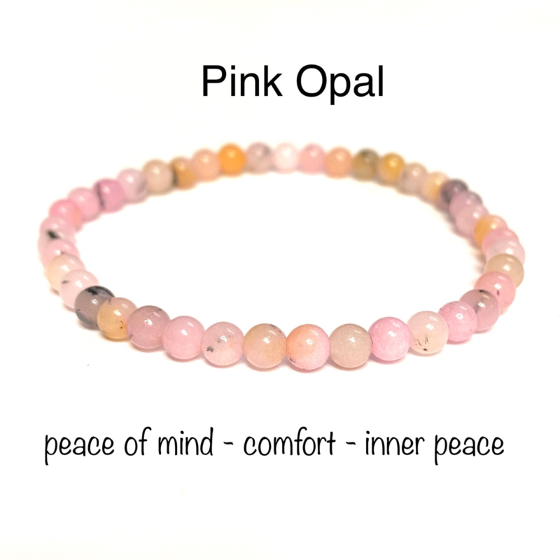 Natural Stone Stretch Bracelet 4mm - Healing Gemstone Beaded thin stackable USA