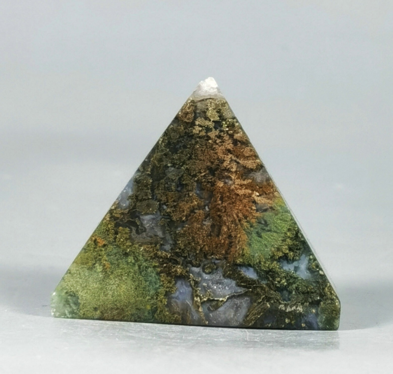 Original Natural Moss Agate Quartz Crystal Cave Crystal Pyramid Healing