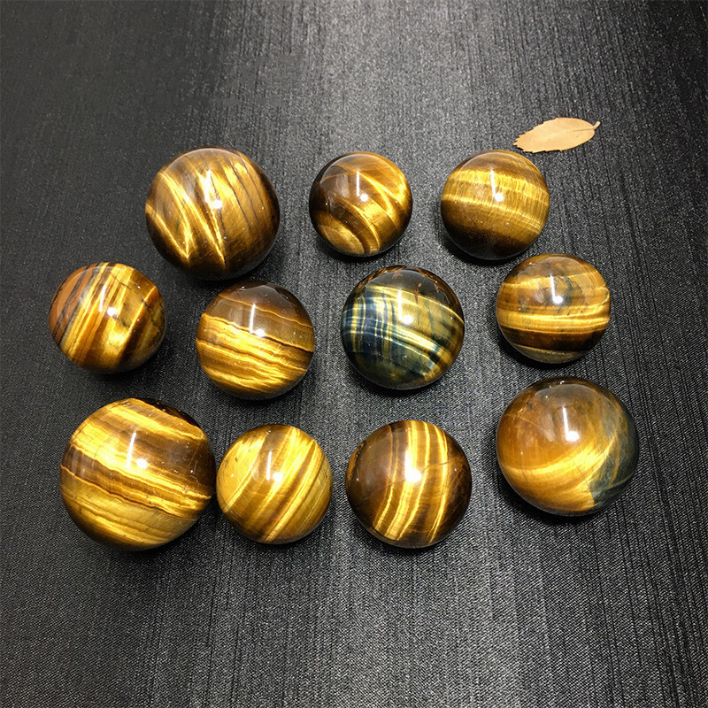 AAAA 40mm Natural Tiger&apos;s eye jasper sphere Quartz Crystal Ball Healing US Ship