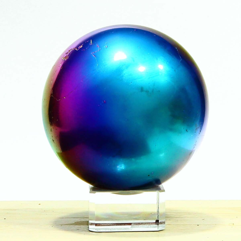 611g Natural Crystal Electroplated Rainbow Crystal Ball Quartz Sphere Healing