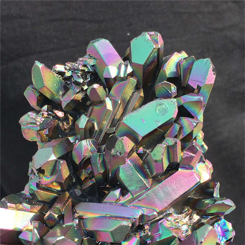 560g Electroplate Rainbow cluster quartz crystal mineral specimen reiki healing