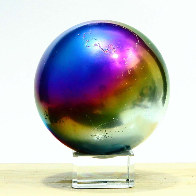 611g Natural Crystal Electroplated Rainbow Crystal Ball Quartz Sphere Healing