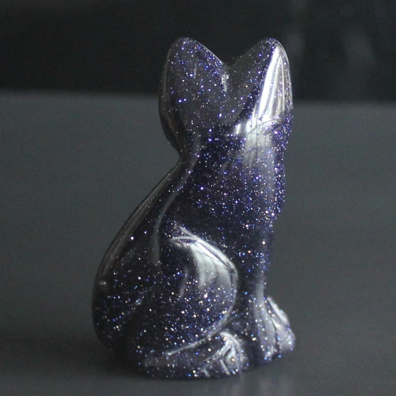 Carved mixed gemstone quartz crystal cat figurine animal carving home decor 2&apos;&apos;