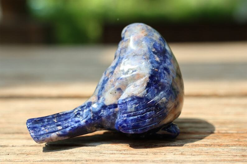 2.4" Natural Sodalite Carved bird Reiki Creative Crystal Skull decor gift 1pc