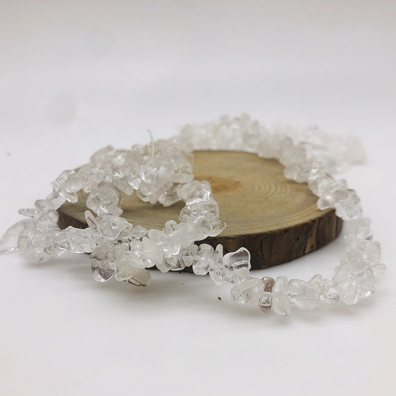 Natural Crystal Perforated Stone Chain Semi-Finished Products with Holes and Shape Scattered BeadsdiyBracelet Accessories Cross-Border Perforated Gravel