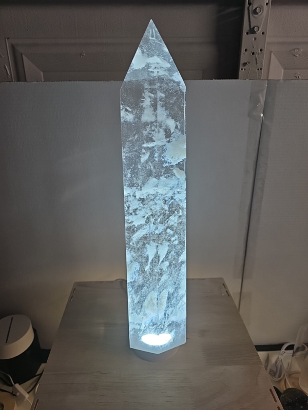 8.2LB 16.2" Huge Clear Smelt Melting Quartz Crystal Point Tower Polished Healing