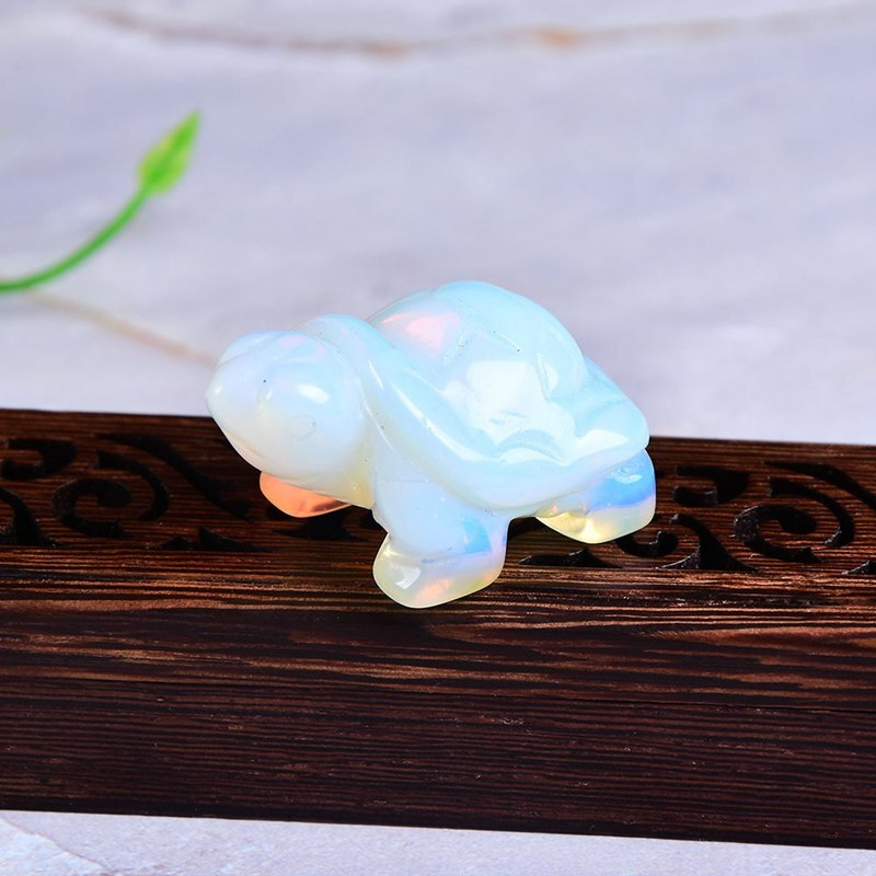 Natural Quartz Crystal Longevity Chakra Healing Stone Carved Turtle Animal Reiki
