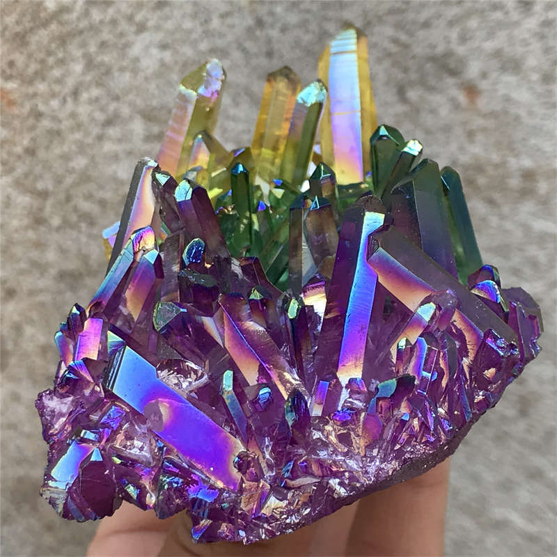 240g Titanium Cluster Quartz Crystal Specimen Mineral Point Healing