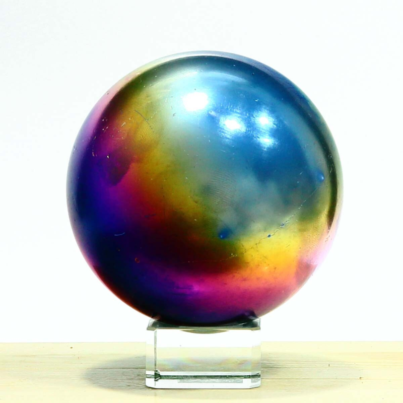 811g Natural Crystal Electroplated Rainbow Crystal Ball Quartz Sphere Healing