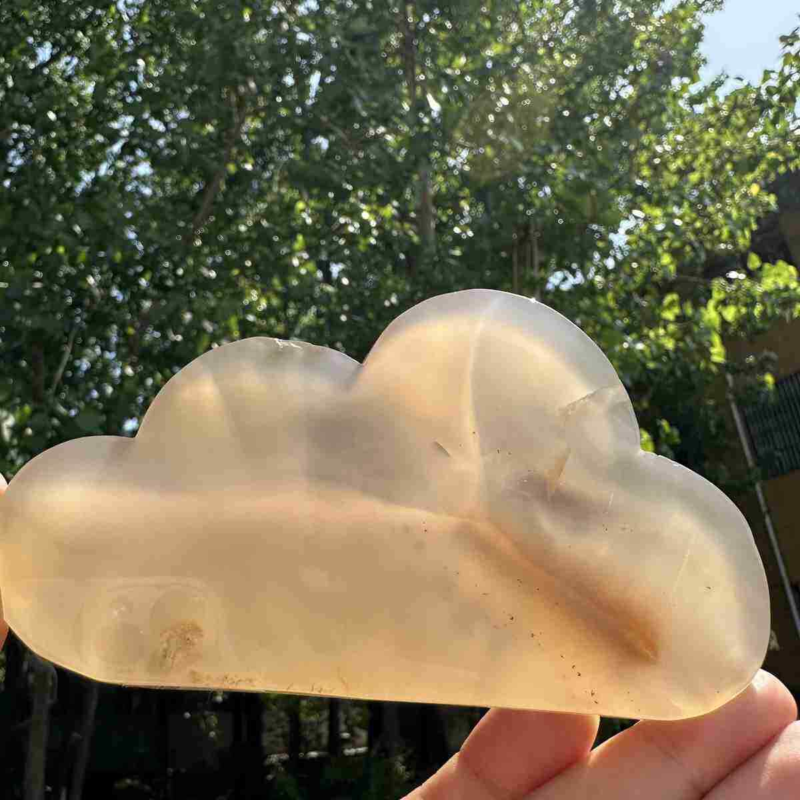 200g natural agate hand carved cloud skull quartz crystal cluster reiki