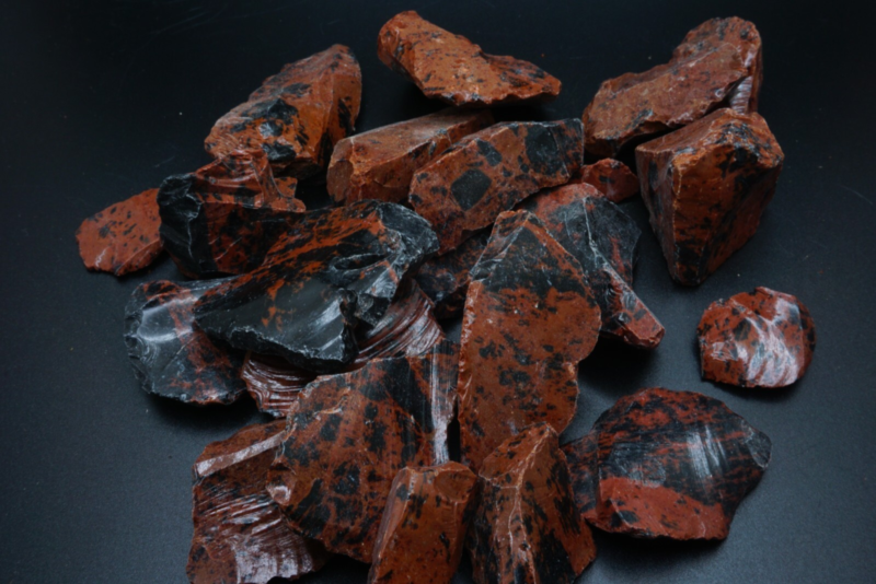 Mahogany Obsidian 1/2 Lb Box Natural Brown Black Crystal Chunks Volcanic Glass