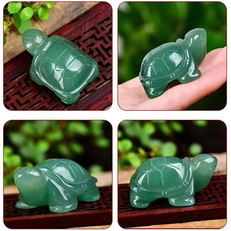 Natural Quartz Carved Longevity Tortoise Crystal Healing Gemstone Animal Turtle